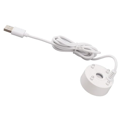 Usb Fogger With 4 Led Lights For And Fountains, Water Atomizer Humidifier (White) - color: White
