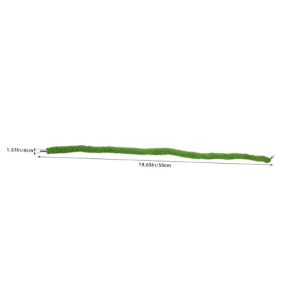 Reptile Climbing Rope Swing with Suction Cup Hook, Bendable and Flexible Artificial Vines for Terrarium Habitat Decor, Realistic Green Plush and Plastic Rope for Lizards and Snakes