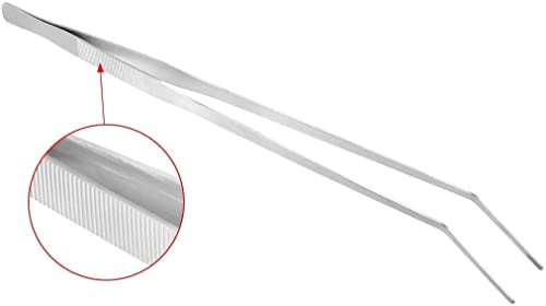 Utoolmart Aquarium Plant Tweezer, Stainless Steel Curved Tweezer, Aquarium Tweezers Extra Long 48cm, for Fish Tank Plant Aquascape Tools, Feeding Tongs, 2 Pcs - color: 2pcs, size: 48cm Curved