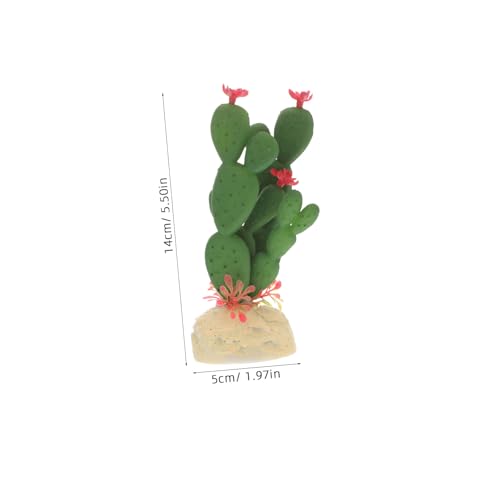 HEMOTON Aquarium Fish Tank Decor Realistic Artificial Cactus Plant Ornament for Reptile Terrarium and Home Decoration Plastic Craft Easy to Clean No Maintenance Required