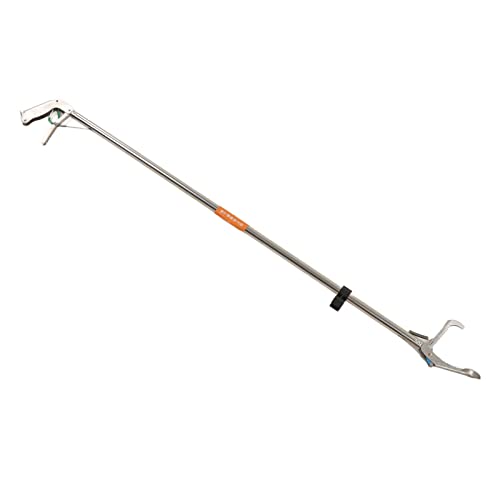 GLOGLOW Foldable Snake Tong Self Lockable Stainless Steel Reptile Grabber Catcher Snake Handling Tool with Locking Handle for Farmers and Safe Capture