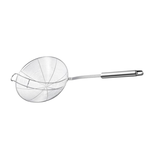 PRETYZOOM Stainless Steel Colander Ladle with Hook Versatile Skimmer Spoon for Cooking and Frying Lightweight Design Easy to Clean Kitchen Tool for Food Filtration