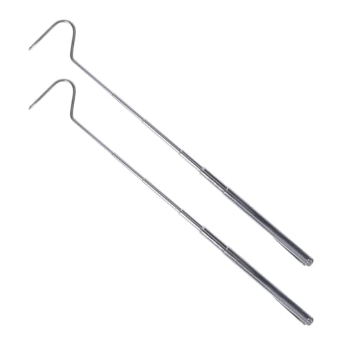 PRETYZOOM 2pcs Stainless Steel Telescoping Snake Hooks 71cm Extendable Reptile Catching Tools for Handling Snakes and Reptiles