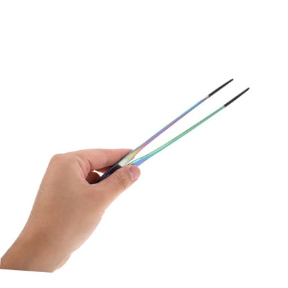 2pcs Aquarium Tweezers: Stainless Steel Straight And Curved Tweezers Set - Long Handle Reptile Feeding Tongs For Lizards Spider Snake