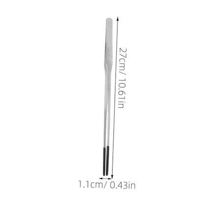 Uonlytech 2pcs Stainless Steel Feeding Tongs with Curved Rubber Tips for Safe Reptile Feeding Long Tweezers for Snakes Geckos and Terrarium Supplies