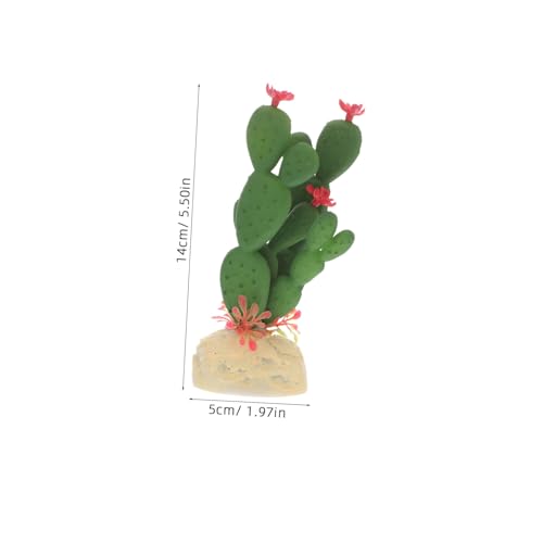 Luxshiny Vivid Artificial Plastic Cactus Aquarium Plant Fish Tank Decoration Soft Non Fading Reptile Terrarium Ornament Easy to Clean for