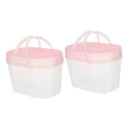 SUPVOX 2pcs Portable Small Pet Carriers Handheld Hamster Boxes Turtle Reptile Cages Plastic Travel Cases for Small Animals
