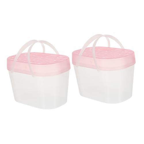 SUPVOX 2pcs Portable Small Pet Carriers Handheld Hamster Boxes Turtle Reptile Cages Plastic Travel Cases for Small Animals