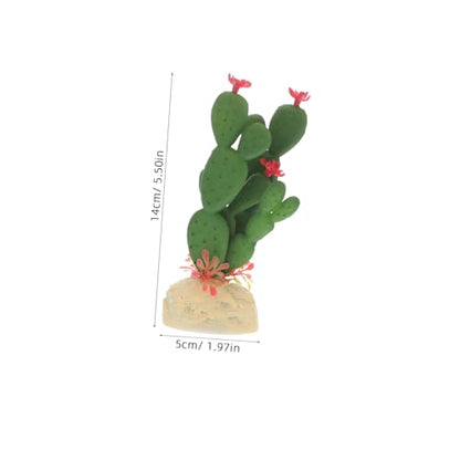 ORFOFE Plastic Artificial Cactus Plant Simulation Aquarium Decor Vivid Reptile Terrarium Ornament for Fish Tank Landscape