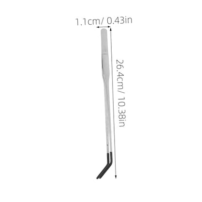 2pcs Stainless Steel Feeding Tongs with Rubber Tips Curved Tweezers for Reptiles Snakes and Geckos Aquarium Tools for Feeding and Terrarium Use