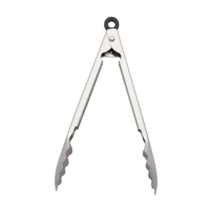 KitchenAid Gourmet Stainless Steel Serving Tongs with Hang Hook and Secure Closing Lock, 9 Inch, Stainless Steel - color: Stainless Steel, size: 9 Inches