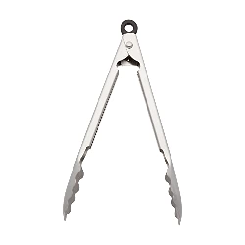KitchenAid Gourmet Stainless Steel Serving Tongs with Hang Hook and Secure Closing Lock, 9 Inch, Stainless Steel (Pack of 12) - color: Stainless Steel, size: 9 Inches (Pack of 12)