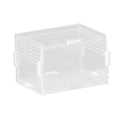 Reptile Breeding Box Terrarium Clear Animal Habitat Cage with Ventilation Holes for Geckos Frogs Hermit Crabs- 10x8x7cm - size: 10x8x7cm