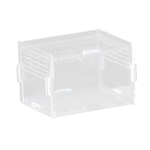 Reptile Breeding Box Terrarium Clear Animal Habitat Cage with Ventilation Holes for Geckos Frogs Hermit Crabs- 10x8x7cm - size: 10x8x7cm