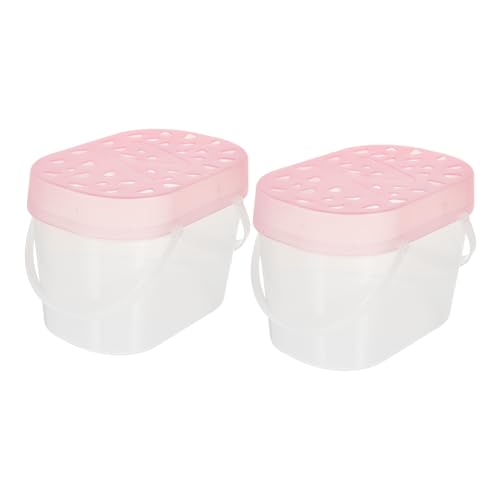 Beaupretty 2pcs Small Pet Carriers for Hamsters and Turtles, Portable Plastic Reptile Cages with Handles, Medium Pink Travel Boxes for Outdoor Use and Small Animal Transport