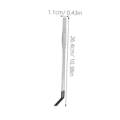 Veemoon 2Pcs Heavy Duty Stainless Steel Reptile Feeding Tweezers with Gentle Rubber Tips Curved Tongs for Safe and Easy Feeding of Snakes Lizards Other Reptiles Portable