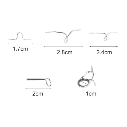 Fly Fishing Rod Guides Set with Stainless Steel Rings Tip Top Hook Keeper Stripper Snake Guides for Fly Rod Building Repair Kit Silver 11 Pcs