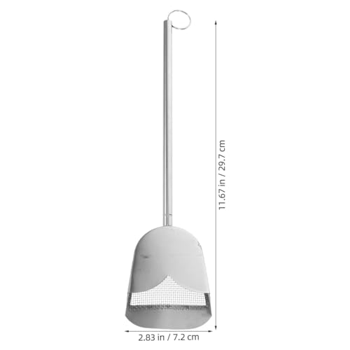 Toyvian Stainless Steel Poop Scooper Adjustable Handle for Chicken Coop Bird Cage Cleaning Reptile Litter Small Pet Yard Waste Removal
