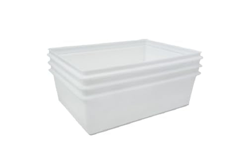 Fish Tubs/Food Storage Bins 25lb 11.5" x 15.5" x 5", Pack of 20- Deep Container Bases Only - size: 20 Deep Bases