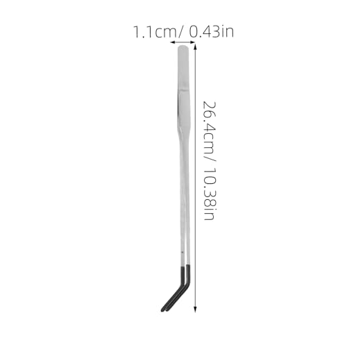 SUPVOX 2pcs Reptile Feeding Tongs with Rubber Tips: Stainless Steel Curved Long Tweezers Terrarium Supplies - for Aquarium Snake Tank Accessories