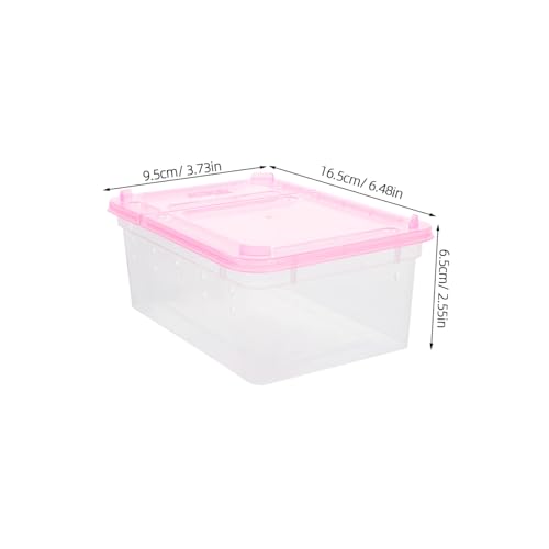 Mikikit 2pcs Breathable Reptile Feeding Box Portable Habitat Ventilation Design for Pet Observation and Temporary Transport for Pet Feeding and Hatching