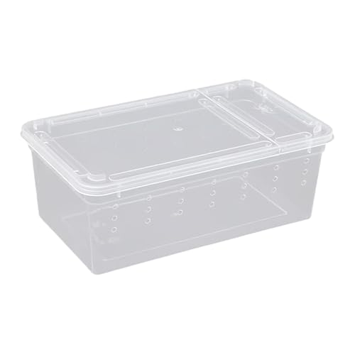 Reptile Breeding Case Lightweight Clear Feeding Box Reptile Habitat Portable Animal Container PP Material Suitable for Feeding Pets hatchling Raising, Style D - size: Style D