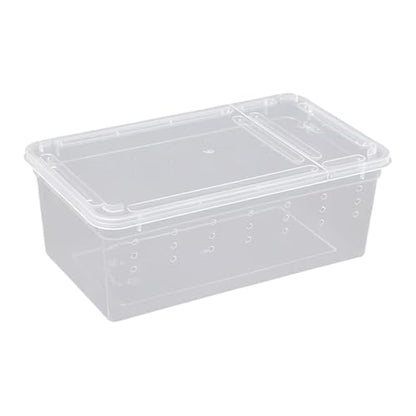 Fenteer Reptile Breeding Box Clear Terrarium Habitat Cage Transparent Container PP Material Ventilation Design Portable Suitable for Reptile Feeding, Style D - size: Style D