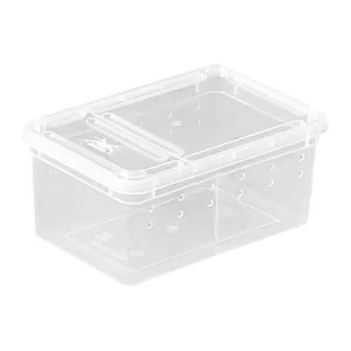 Fenteer Reptile Breeding Box Clear Terrarium Habitat Cage Transparent Container PP Material Ventilation Design Portable Suitable for Reptile Feeding, Style A - size: Style A