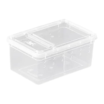 Reptile Breeding Box Clear Terrarium Habitat Portable Cage Transparent Container PP Material Ventilation Suitable for Reptile Hatching Transp, Style A - size: Style A