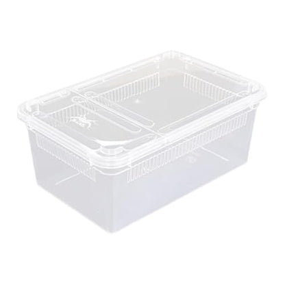Reptile Breeding Case Lightweight Clear Feeding Box Reptile Habitat Portable Animal Container PP Material Suitable for Feeding Pets hatchling Raising, Style C - size: Style C