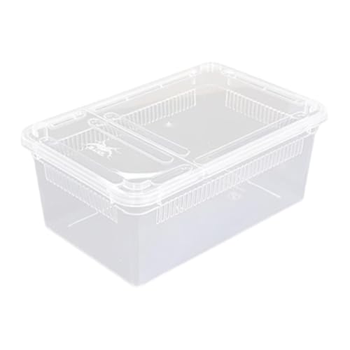 Fenteer Reptile Breeding Box Clear Terrarium Habitat Cage Transparent Container PP Material Ventilation Design Portable Suitable for Reptile Feeding, Style C - size: Style C