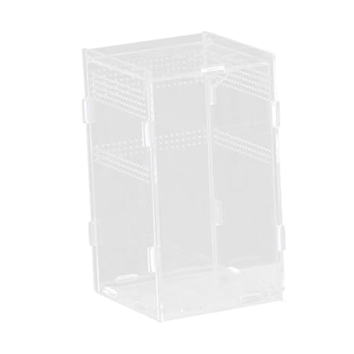 Reptile Breeding Box Acrylic Terrarium Container with Ventilation Holes for Snakes Turtles Chameleons Frogs Geckos Small Animal Habitat- 12x12x20cm