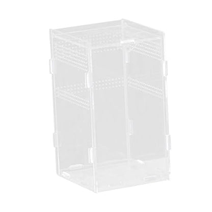Reptile Breeding Box Acrylic Terrarium Container with Ventilation Holes for Snakes Turtles Chameleons Frogs Geckos Small Animal Habitat- 12x12x20cm