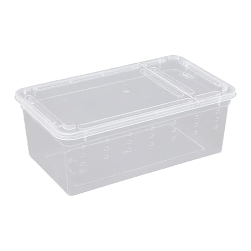 Reptile Breeding Case Lightweight Clear Feeding Box Reptile Habitat Portable Animal Container PP Material Suitable for Feeding Pets hatchling Raising, Style D - size: Style D