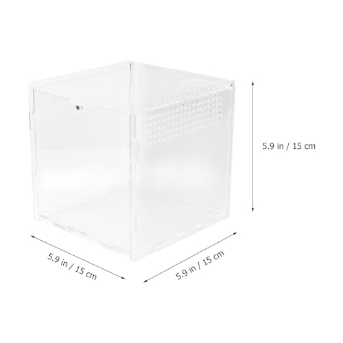 Acrylic Reptile Breeding Box with Ventilation Transparent Feeding Habitat for Spiders Geckos Snakes Pets Safe Eco-Friendly Observation Container