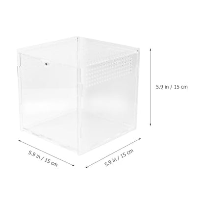Acrylic Reptile Breeding Box with Ventilation Transparent Feeding Habitat for Spiders Geckos Snakes Pets Safe Eco-Friendly Observation Container