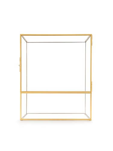 REDHUGO Glass Planter Terrariums with Door, Glass Terrarium Glass Greenhouse, Geometric Plants Terrariums Planter for Moss, Succulent, Indoor Tabletop Centerpiece, Rectangle, Gold (Terrarium ONLY) - color: Gold
