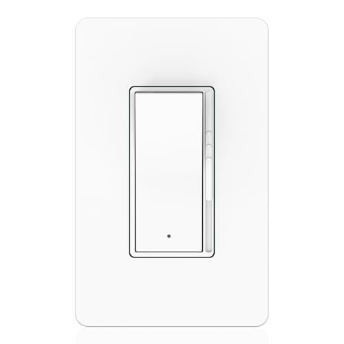 ThunderWay Decorator Digital Dimmer Light Switch with Indicator, Single Pole/ 3-Way for 300W Dimmable LED, CFL and 700WIncandescent Bulbs Screwless Wall Plate Included ETL Listing White 1PACK