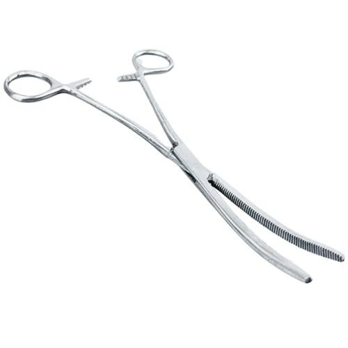 ADROIT 8" Curved Tip Hemostat Forceps | Stainless Steel Design | Small Teeth On Jaws | Locking Mechanism Built in | Great for Sewing, Fishing, Jewelry Making - size: 8", style: Curved