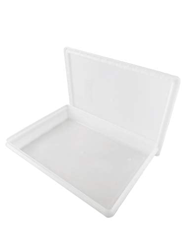 Fish Tubs/Food Storage Bins 10lb 11.5x15.5x2", Pack of 10 Shallow Containers with Lids, White - size: 10 Shallow Bases & Lids