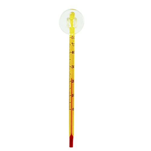 Aquarium Thermometer Glass Water Temperature Gauge with Suction Cup, Clear Easy Read for Fish Tank Marine Habitat - color: A
