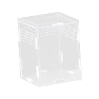 Reptile Breeding Box Acrylic Terrarium Container with Ventilation Holes for Snakes Turtles Chameleons Frogs Geckos Small Animal Habitat- 8x7x10cm
