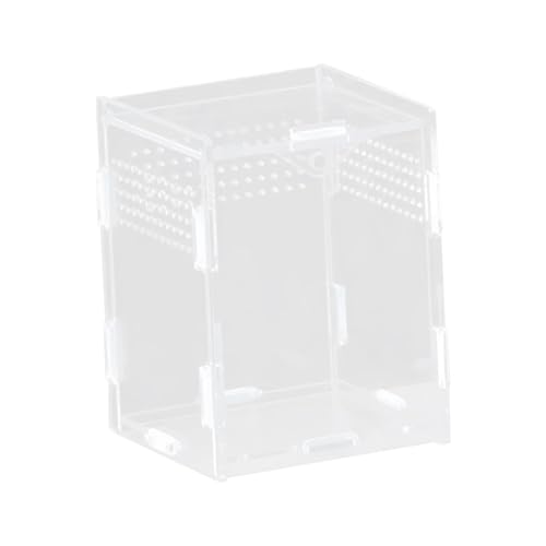 Reptile Breeding Box Acrylic Terrarium Container with Ventilation Holes for Snakes Turtles Chameleons Frogs Geckos Small Animal Habitat- 8x7x10cm