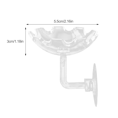 DOITOOL Shrimp Feeding Dish with Suction Cup, Crystal Aquarium Feeder Tray for Tank Feeding, Plastic Reptiles Food Bowl Suitable for Home and Aquarium Use