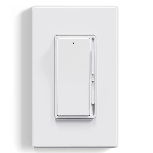 ELEGRP Digital Dimmer Light Switch for 300W Dimmable LED/CFL Lights and 600W Incandescent/Halogen, Single Pole/3-Way LED Slide Dimmer Light Switch, Wall Plate Included, UL Listed, 1 Pack, Matte White - color: White