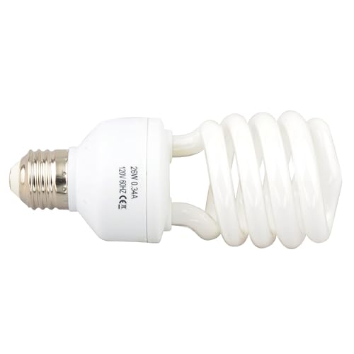 LUCKY HERP 5.0 UVB Fluorescent Bulb,Terrarium Lamp for Tropical Reptiles,E26,Screw Thread (26 Watt) - style: 26 Watts