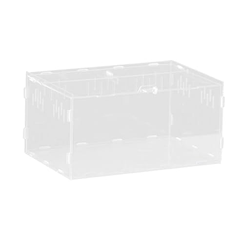 Reptile Breeding Box Terrarium Habitat Tank Transparent Acrylic Enclosure with Ventilation Holes for Snakes Frogs Turtles Geckos Small Animals- 30x20x15cm