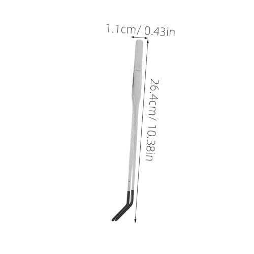 UKCOCO 2pcs Stainless Steel Aquarium Tweezers Rubber Tips Curved Feeding Tongs for Reptiles for Terrarium and Snake Feeding Lightweight and Easy to Handle