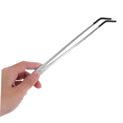 Uonlytech 2pcs Stainless Steel Feeding Tongs with Curved Rubber Tips for Safe Reptile Feeding Long Tweezers for Snakes Geckos and Terrarium Supplies