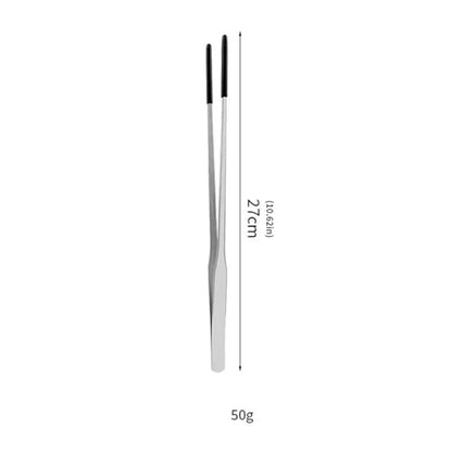 1set/2Piece Steel Reptiles Feeding Tongs Straight & Curved Long Tweezers with Nonslip Tip for Precise Handling Use Feeding Tongs with Rubber Tip